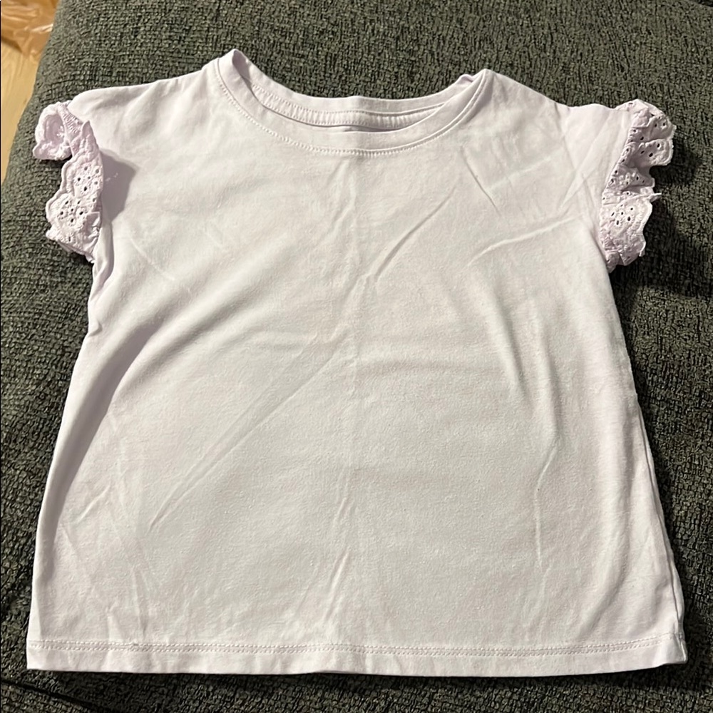 Kids light purple Ruffle Sleeve Top